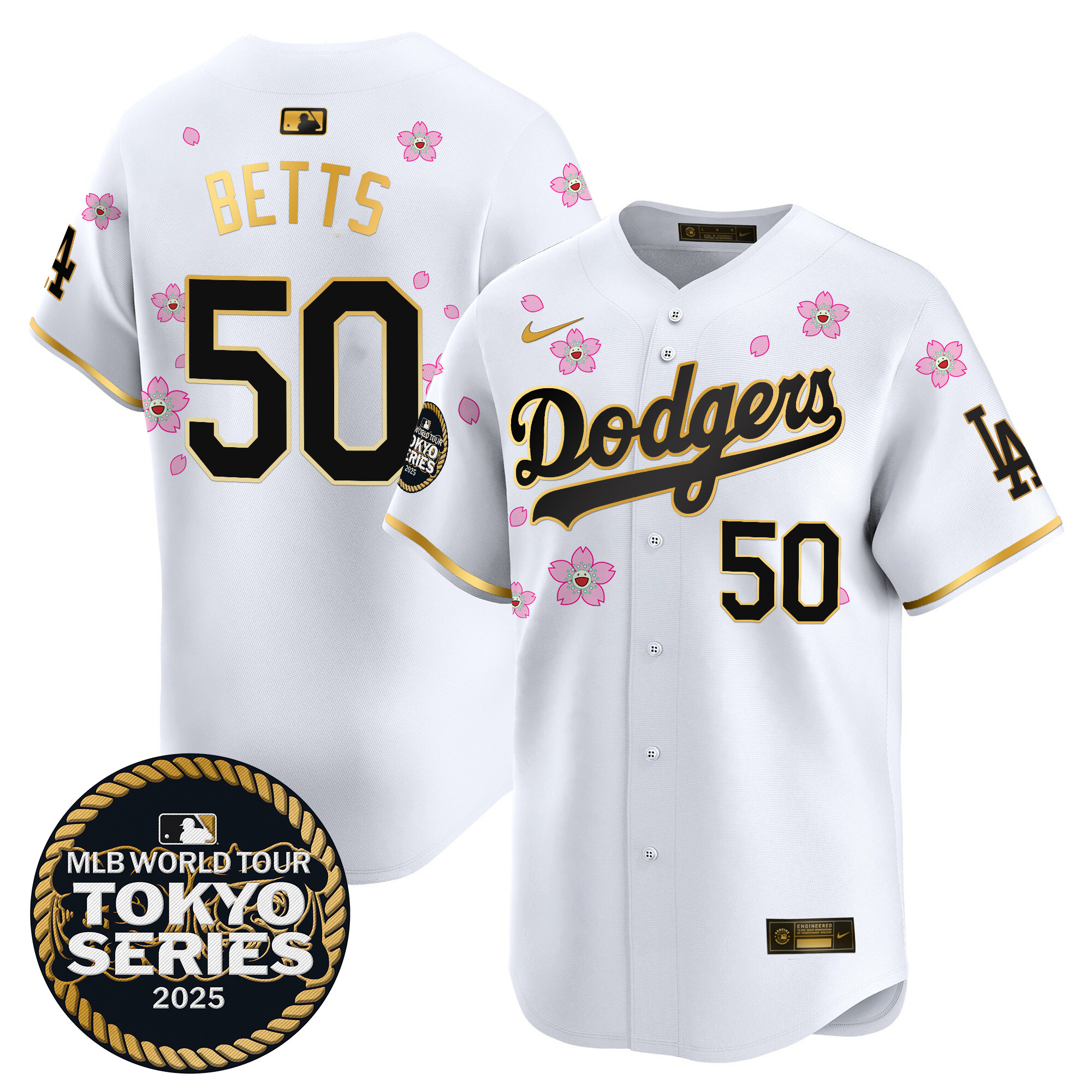 Men Los Angeles Dodgers #50 Betts Tokyo Series white Limited Stitched 2025 Jersey2->los angeles dodgers->MLB Jersey